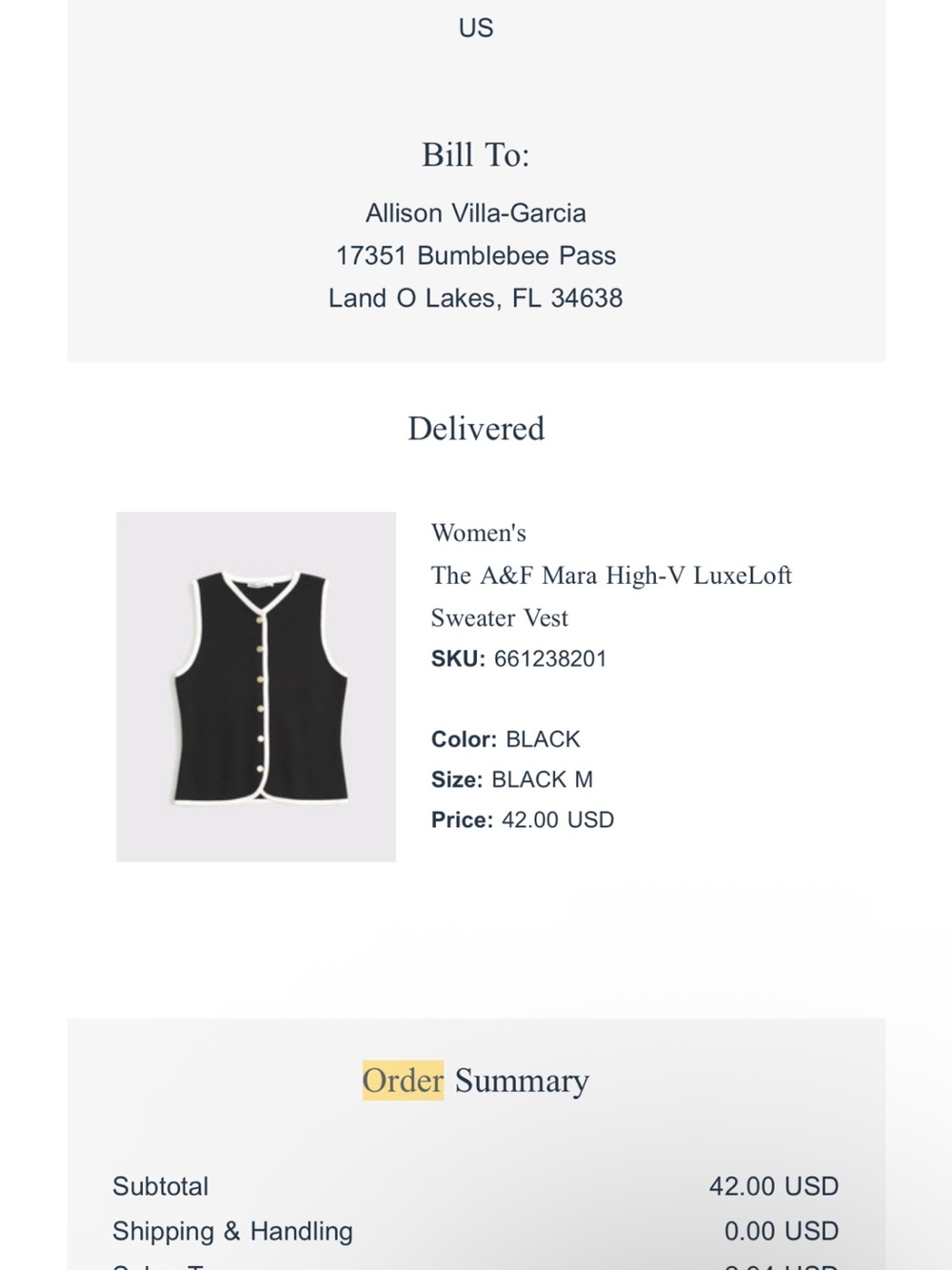 The A&F Mara High-V LuxeLoft Sweater Vest - Picture 5 of 5